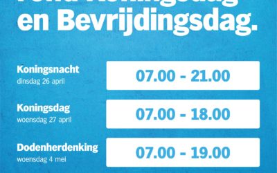 Onze openingstijden rond Bevrijdingsdag