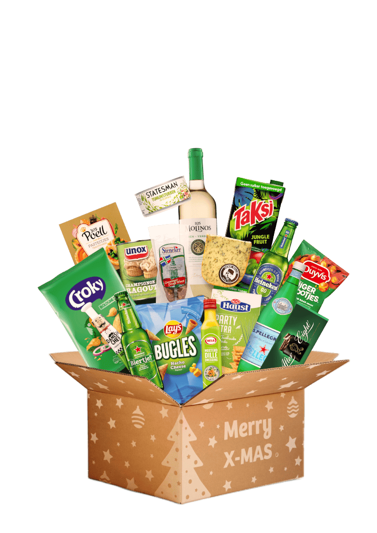 Albert Heijn Dokkum kerstpakketten 2024 - Kerstpakket 1 Borrelbaas 45 euro borrelpakket kerst AH